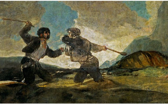 "Fight with Cudgels," 1819-182, Francisco José de Goya y Lucientes