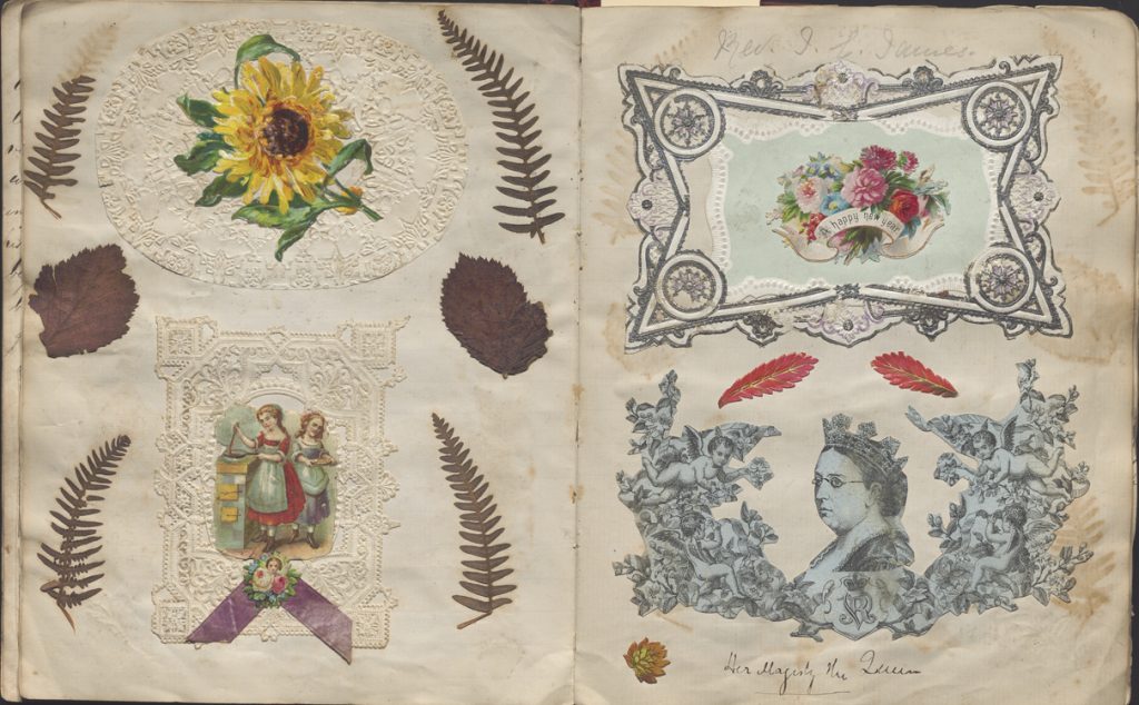 Image of pages from Victorian Scrapbook, Clark Library's collections