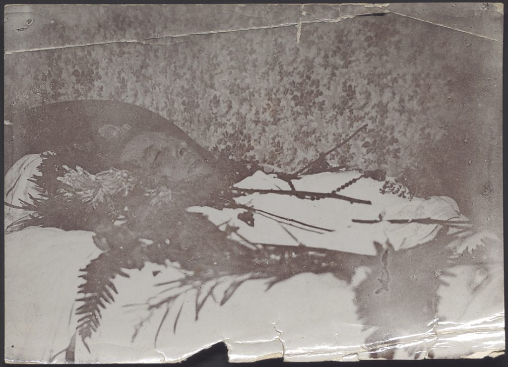“Photo taken by Robert Ross of Oscar Wilde two hours after death by flash light,” 3:50pm, Friday, November 30, 1900